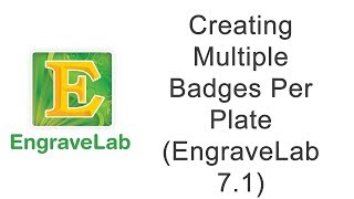 Creating Multiple Badges Per Plate EngraveLab 71 [upl. by Eillib]