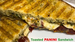 BASIL Pine Nut PANINI Sandwich  Tasty GRILLED CHEESE Sandwich [upl. by Gaeta]