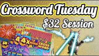 Crossword Tuesday 32 Session Colorado Scratch Off Tickets [upl. by Yeslek]