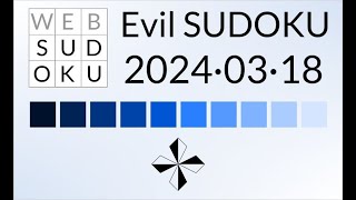 Sudoku Evil Mar 18 2024 [upl. by Herries]