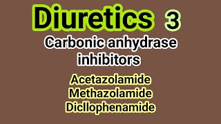 Diuretics 3  CA inhibitors 2  Medicinal Chemistry  III B Pharm V Sem  Unit 2  III Pharm D [upl. by Harberd753]