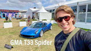 New GMA T33 Spider at GOODWOOD FOS 2023 lrdxcars [upl. by Eillehs]