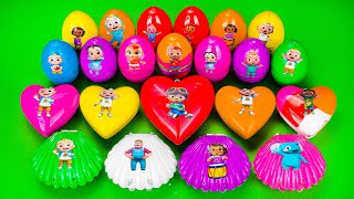 Rainbow Eggs SLIME Looking Numberblocks Alphablocks Pinkfong Cocomelon Bones Coloring  ASMR [upl. by Bilak]