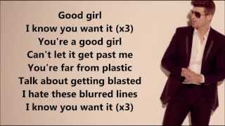 Robin Thicke  Blurred Lines feat TI and Pharrell Lyrics on Screen HD [upl. by Idden]