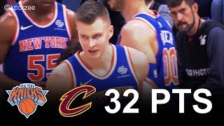 Kristaps Porzingis Full Highlights 20171029 at Cavs  32 Pts 12 Rebs 2 Blks [upl. by Eelesor282]