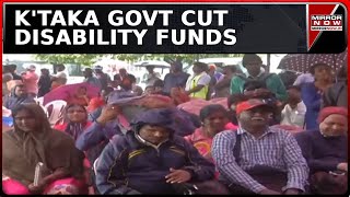 Karnataka Govt Faces Backlash Over 80 Cut In Disability Funds Protester Demands Justice [upl. by Elleiand665]