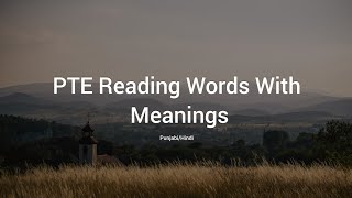 PTE Reading Vocab Words With Meanings In Punjabi amp Hindi [upl. by Jonas]