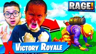 TRY NOT TO RAGE CHALLENGE FOR ADDICTED 10 YR OLD BROTHER IN FORTNITE I TURNED OFF HIS PS4 TOP 2 😂 [upl. by Gurtner]