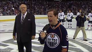 Joey Moss sings the national anthem at the Joey Cup at Rexall [upl. by Wolk]