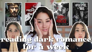 reading dark romance for a week🫠 spoiler free reading vlog [upl. by Peper]