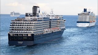 7 Cruise Ships Leaving Port at Fort Lauderdale 4K [upl. by Atteuqihc]