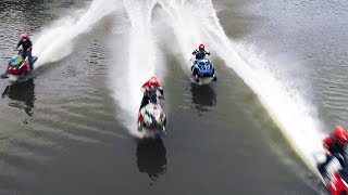 Watercross Races amp Snowmobile Jumping Fremont New Hampshire [upl. by Mmada]