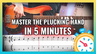 3 Plucking Hand Exercises to Improve Speed amp Control FREE PDF  5Minute Bass Drills [upl. by Wehrle408]