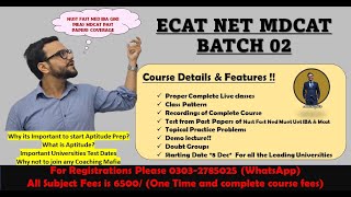 ECAT NET MDCAT 2024 BATCH 02  COURSE OUTLINE  COURSE AND SCHEDULE  TESTS  TIME MANAGEMENT  PREP [upl. by Rettuc829]