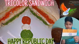 TRICOLOR SANDWICH ll HAPPY REPUBLIC TO ALL MY FRIENDS ll 5 Min Bread Sandwich ll [upl. by Caritta]