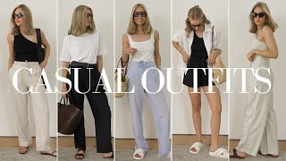 CASUAL SUMMER OUTFIT IDEAS USING BASICS [upl. by Britte]