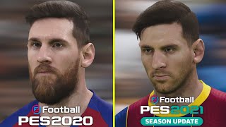 eFootball PES 2021 vs PES 2020 Players Model Comparison  PS4 Pro 4K Gameplay [upl. by Lapo89]