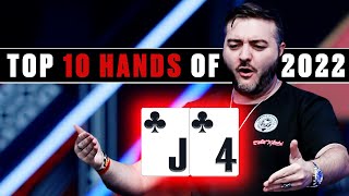 TOP 10 Poker Hands Of 2022  YEAR REVIEW ♠️ PokerStars [upl. by Faludi]