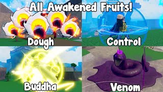 ALL REWORK AWAKENED FRUITS DAMAGE amp SHOWCASE in King Legacy Update 7 [upl. by Imugem]