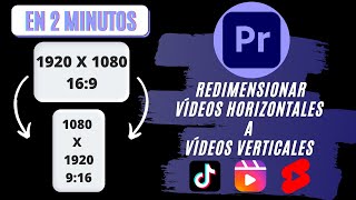 Cómo CONVERTIR vídeos HORIZONTALES a VERTICALES  Adobe Premiere Pro Tutorial [upl. by Sardse]