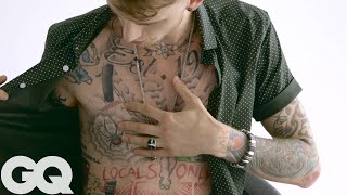 Machine Gun Kelly Explains the Stories Behind His Tattoos  Tattoo Tour  GQ [upl. by Bakeman595]