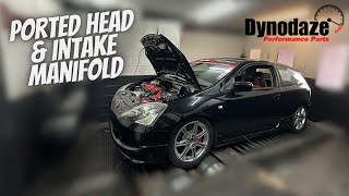 Ported Head and M2 inlet Manifold Honda Civic Ep3 Typer track car Remap [upl. by Diao557]