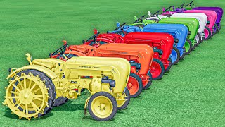 TRACTOR OF COLORS  Mini Tractors On PARKOUR with Manure Trailer  Farming Simulator 22 [upl. by Yamauchi674]