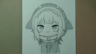 How to draw a cute anime character girl step by step [upl. by Lynnworth]