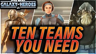 TEN TEAMS YOU NEED July 2024 starwars galaxyofheroes [upl. by Ogdon]