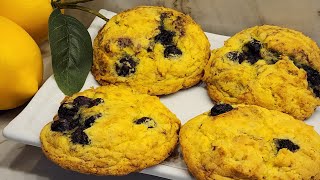 Lemon Blueberry Cake Mix Cookies [upl. by Haeckel]