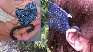 Disneys Maleficents Wings Ear Cuff Polymer Clay Tutorial  Arcilla Polimérica [upl. by Amati]