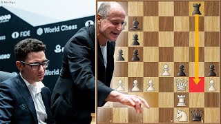 The Harrelson Blunder  Caruana vs Carlsen 2018  Game 1 [upl. by Leslee]