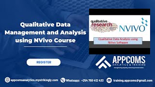 Qualitative Data Management and Analysis using NVivo Course  Appcoms Institute 2024 [upl. by Olmsted598]