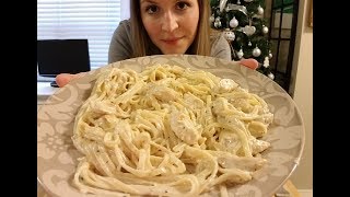 ASMR Chicken Fettuccine Alfredo Homemade Italian Recipe [upl. by Aniakudo725]