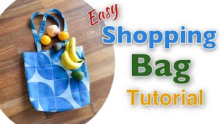 Sew shopping bag in 10 Mins Shopping bag tutorial [upl. by Novek]