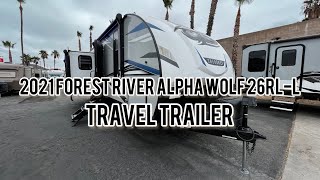 2021 Forest River Alpha Wolf 26RLL Travel Trailer LOADED [upl. by Ehr686]