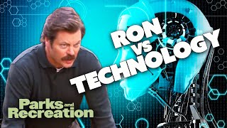 Ron Swanson VS Technology  Parks and Recreation  Comedy Bites [upl. by Manvil]