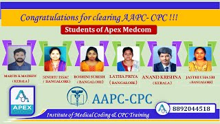 Medical Coding Certification CPC Pass students from Apex Medcom [upl. by Gem531]