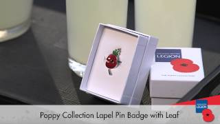 Poppy Collection Pin Badge With Leaf [upl. by Jori364]