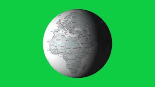 Rotating Globe Loop Animation on Green Screen  Copyrightfree Greenscreen video [upl. by Ardried]