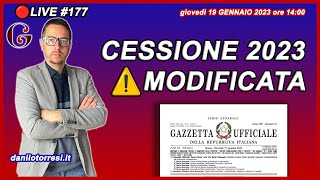 Cambia la CESSIONE DEL CREDITO 2023 col decreto aiuti quater  come funziona 🔴177 [upl. by Llerrut]