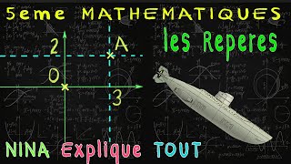 les reperes mathématiques college 5eme abscisse ordonnée et coordonnées axe point [upl. by Candi]