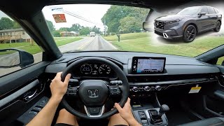 2025 Honda CRV Sport Touring Hybrid AWD  POV Walkaround and Test Drive ASMR [upl. by Bluma]