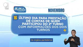 Calendário Eleitoral Prestação de Contas dos Dois Turnos [upl. by Tawney]