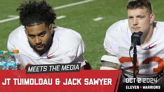 JT Tuimoloau and Jack Sawyer discuss Iowa RB Kaleb Johnson preparing to face the Hawkeyes [upl. by Anitreb392]