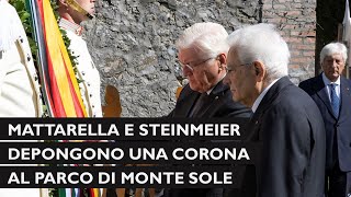 I Presidenti Mattarella e Steinmeier depongono una corona a Marzabotto [upl. by Ashraf]