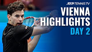 Djokovic Thiem Progress Garin Upsets Wawrinka  Vienna 2020 Day 2 Highlights [upl. by Ainevul]