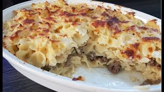 Gratin de pâtes à la viande hachée super bon  recette dété 20185 [upl. by Namsu]