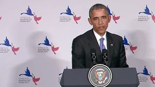 President Obama Participates in a Press Conference After the Summit of the Americas [upl. by Eartha271]