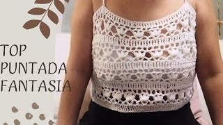 TOP O BLUSA  PUNTADA CALADA CROCHET muy FÁCIL 😍💚💚🌺 [upl. by Lias]